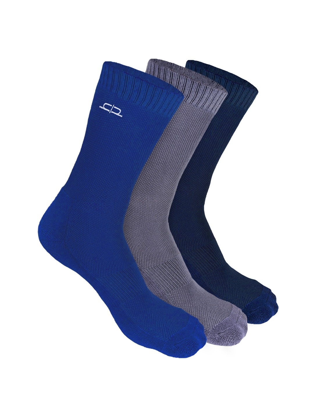 

Heelium Men Pack of 3 Bamboo Super Soft & Odour-Free Breathable Crew-Length Socks, Blue