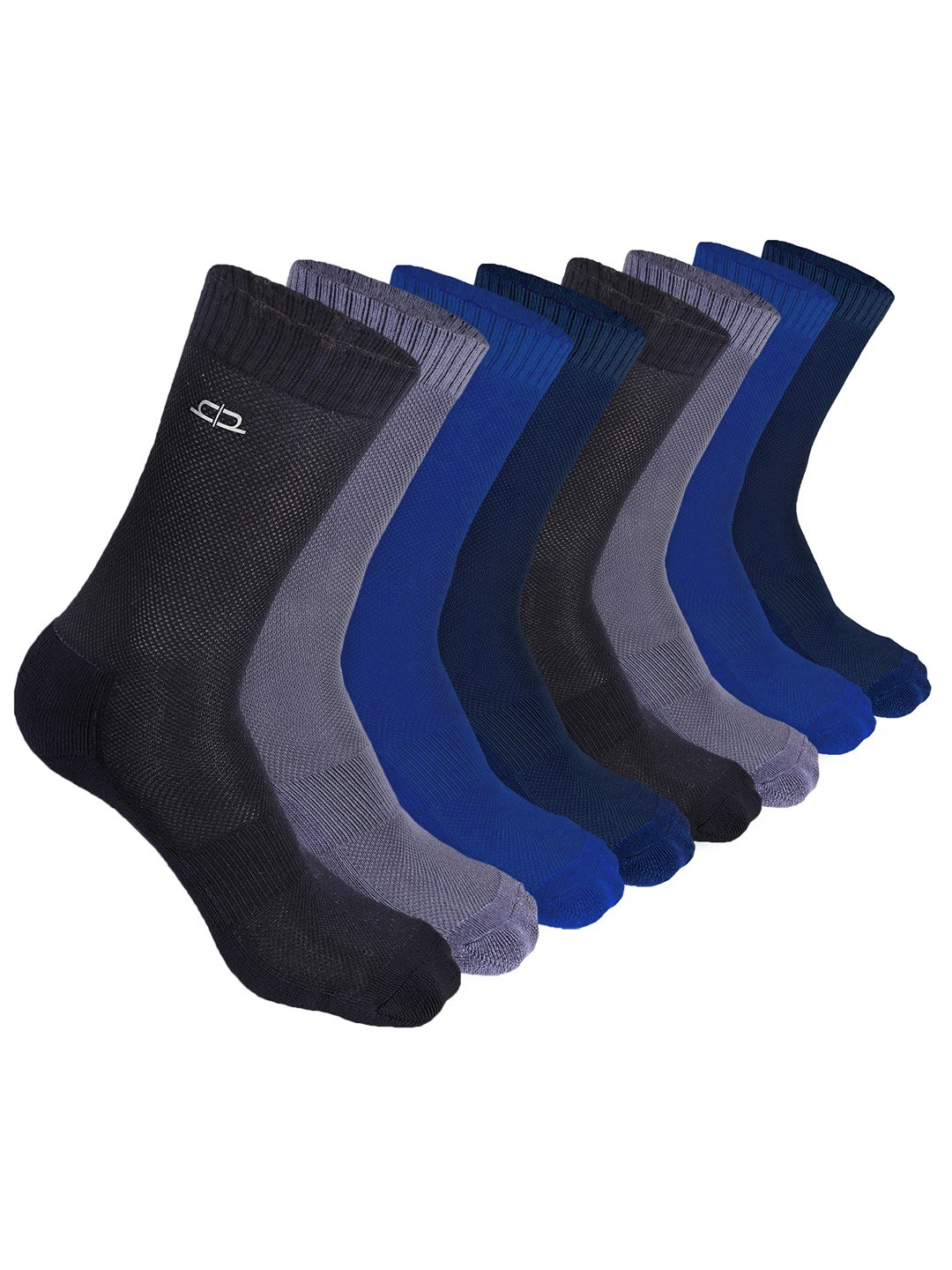 

Heelium Men Pack of 8 Bamboo Super Soft & Odour-Free Breathable Crew-Length Socks, Blue
