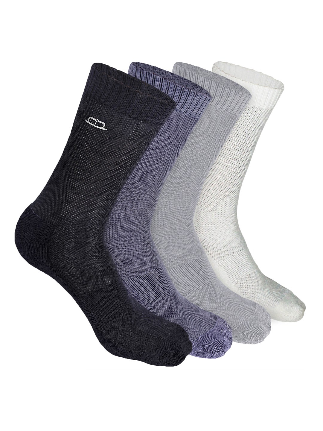 

Heelium Men Pack of 4 Bamboo Super Soft & Odour-Free Breathable Crew-Length Socks, Grey