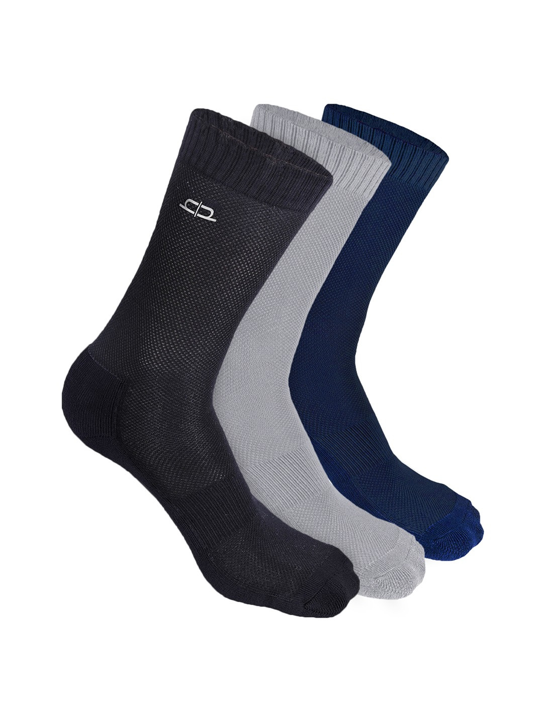 

Heelium Men Pack of 3 Bamboo Super Soft & Odour-Free Breathable Crew-Length Socks, Grey