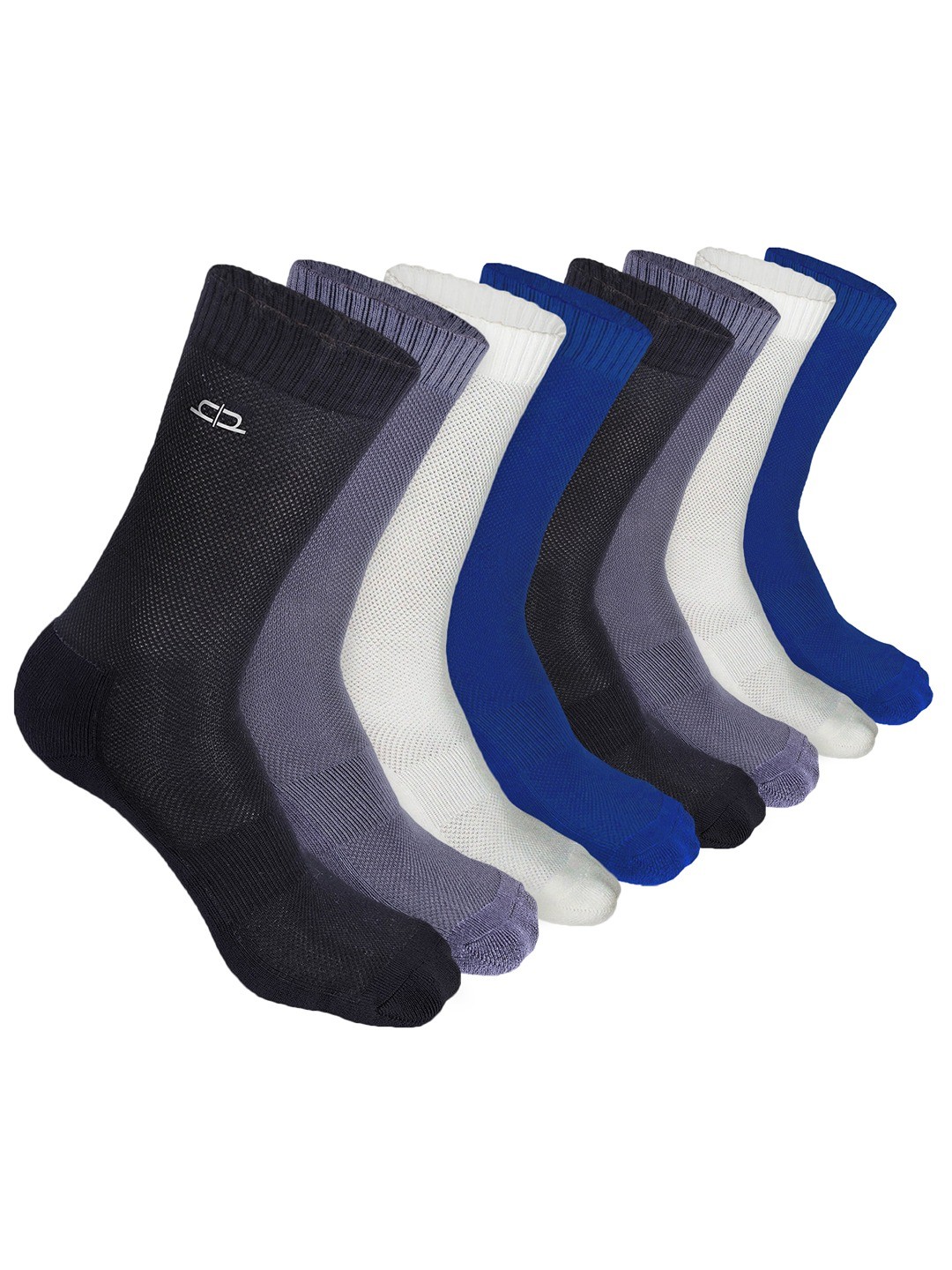 

Heelium Men Pack of 8 Bamboo Super Soft & Odour-Free Breathable Crew-Length Socks, Blue