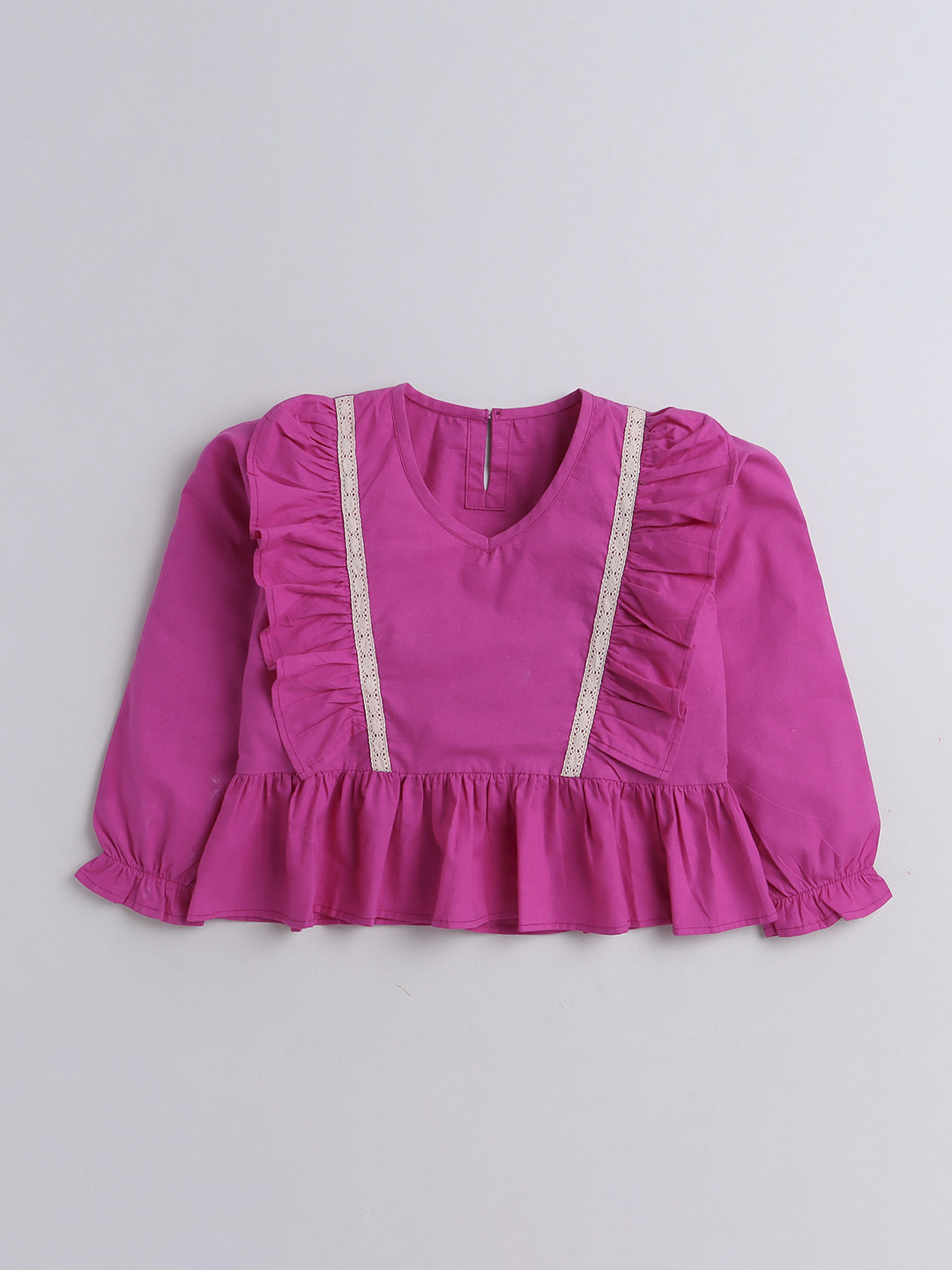 

AWW HUNNIE Ruffles Peplum Top, Purple