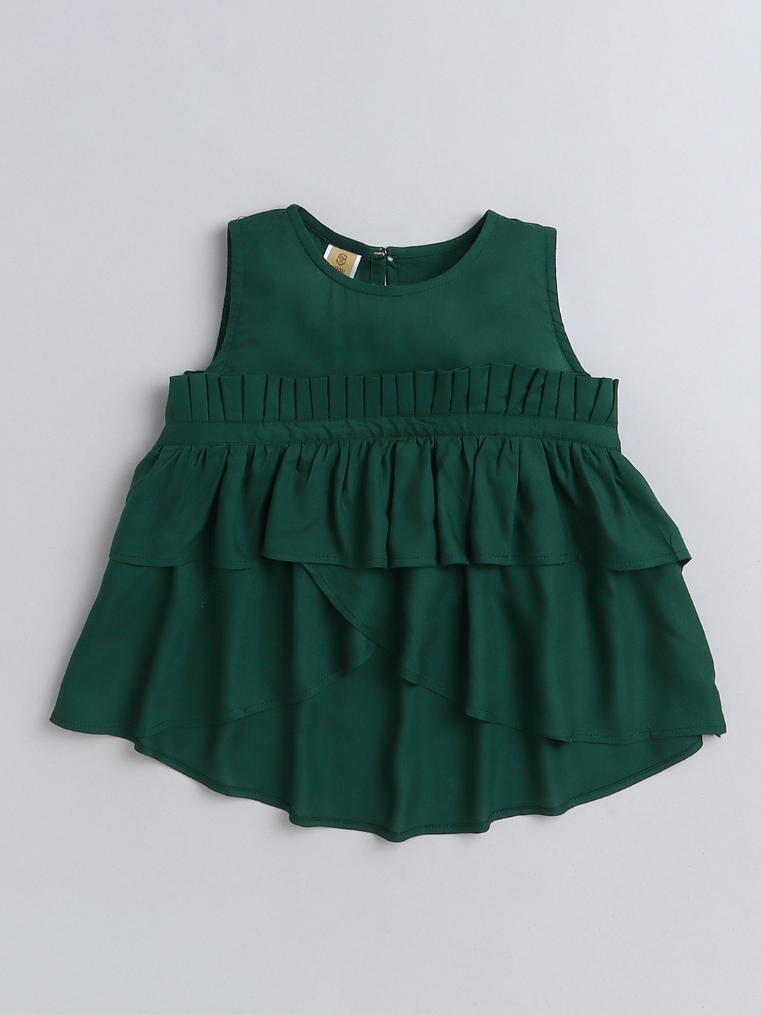 

AWW HUNNIE Ruffles Tiered Pure Cotton Top, Green