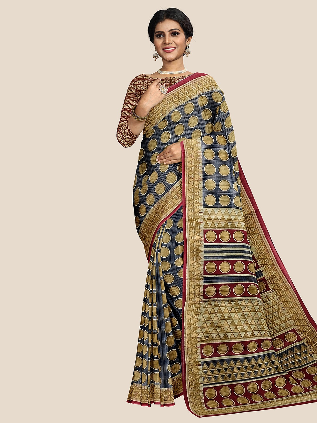 

The Chennai Silks Pure Cotton Saree, Grey