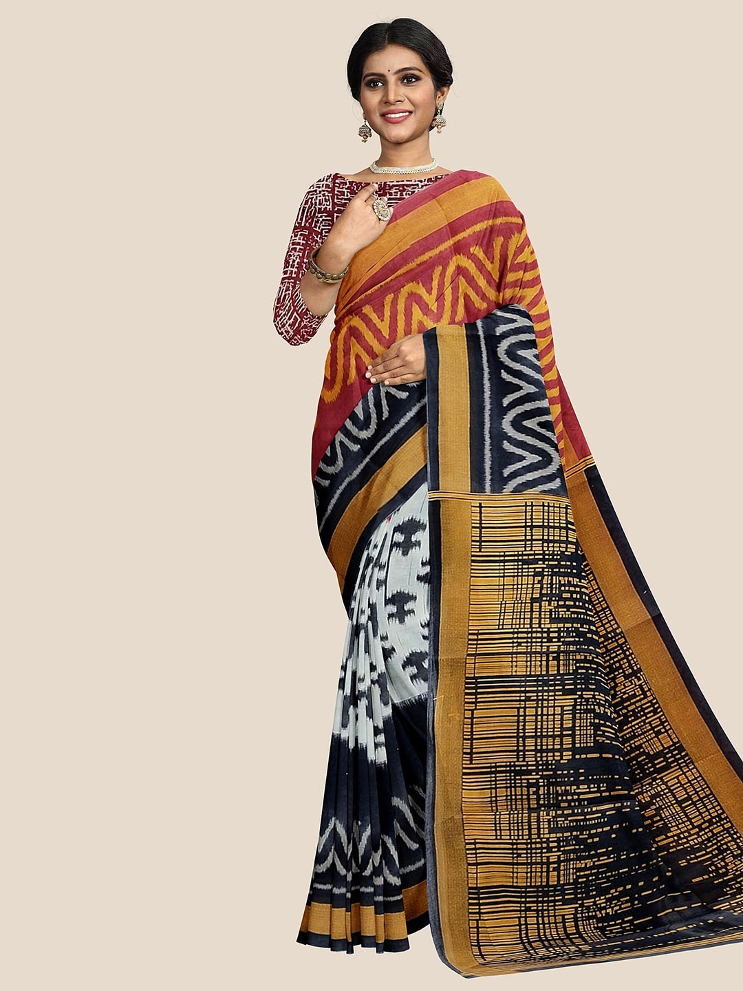 

The Chennai Silks Pure Cotton Saree, White
