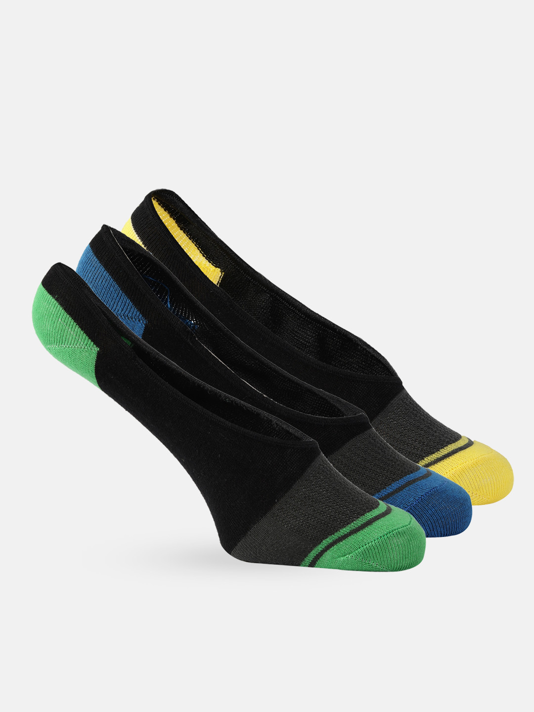 

Mast & Harbour Men Pack of 3 Colorblocked Shoeliners, Blue