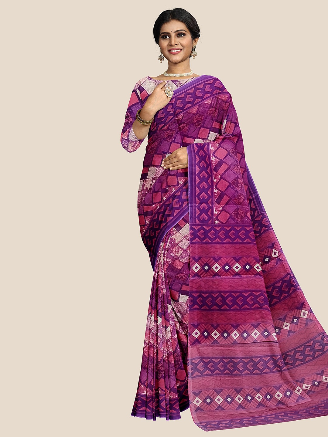 

The Chennai Silks Pure Cotton Saree, Pink