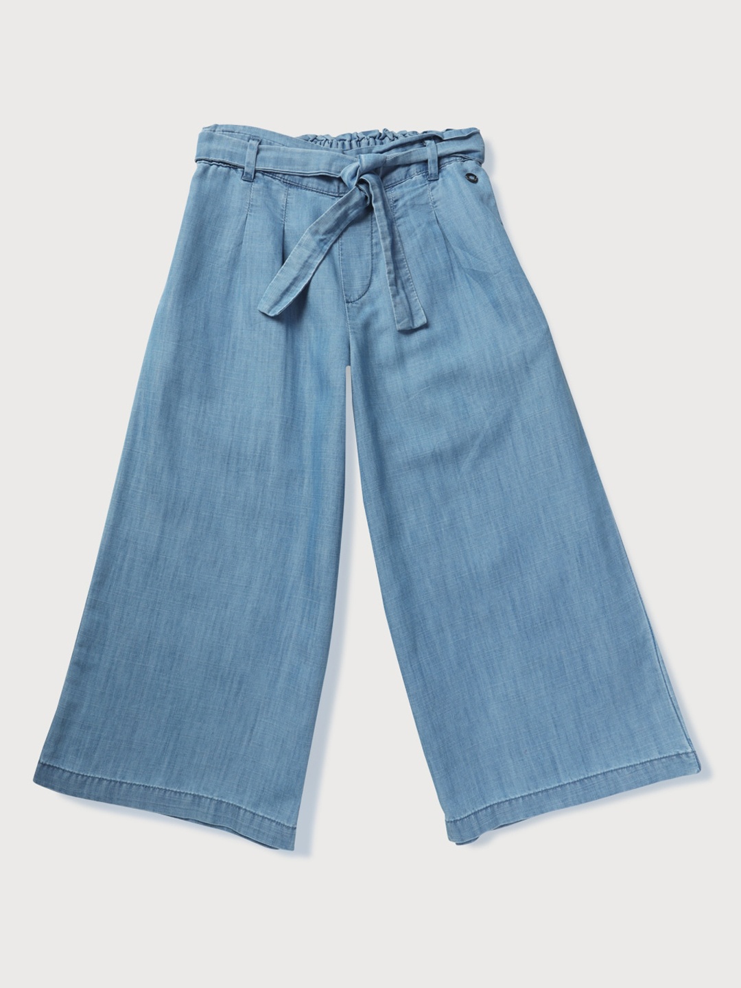 

Gini and Jony Girls Cropped Flared Denim Culottes Trousers, Blue