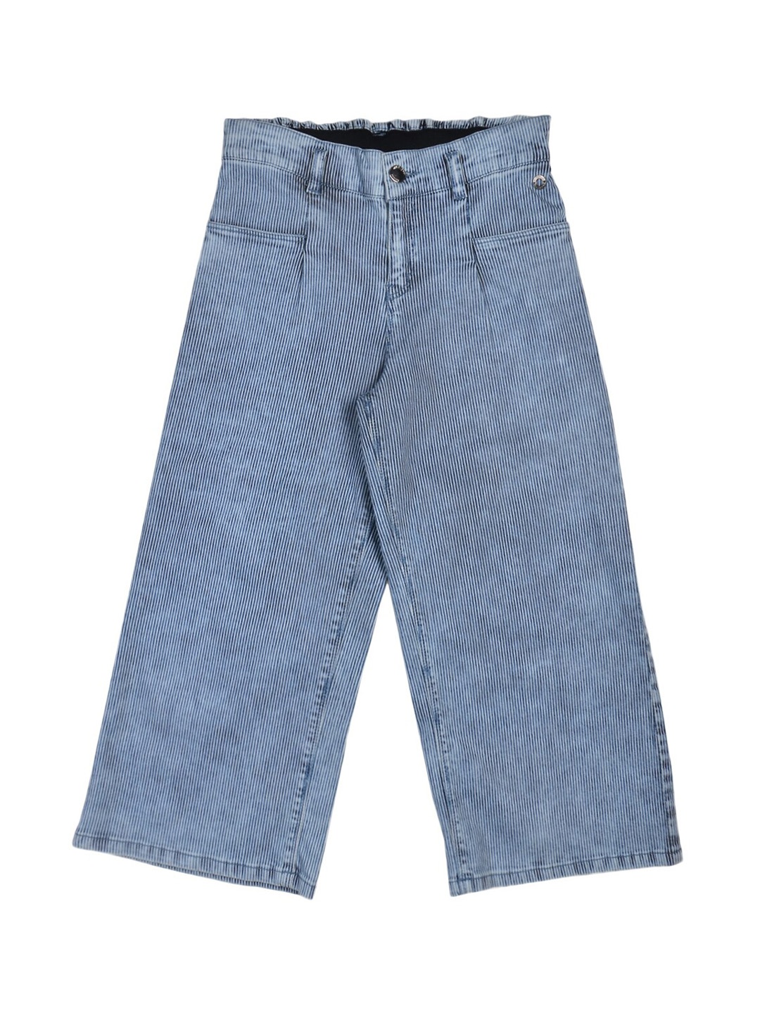 

Gini and Jony Girls Solid Flared Denim Culottes Trousers, Blue