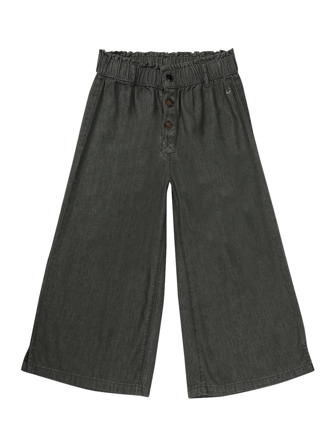 

Gini and Jony Girls Solid Flared Denim Culottes Trousers, Grey