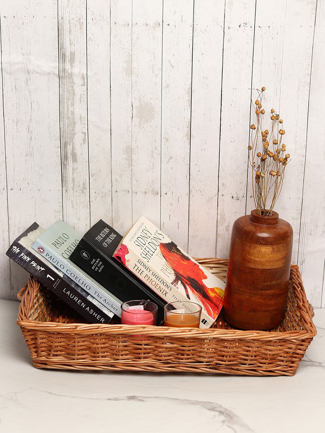 

HABERE INDIA Wicker Brown Self Design Shelf Storage Basket