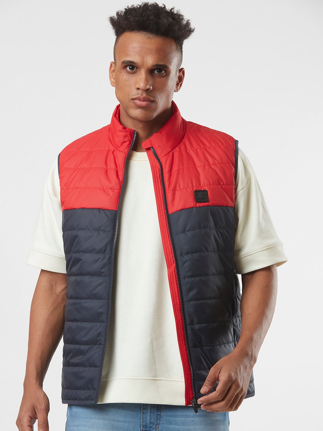 

STARTER Men Colourblocked Padded Jacket, Red