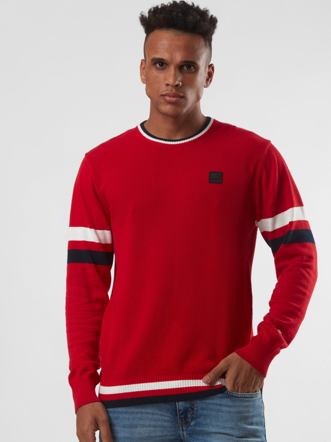 

STARTER Men Round Neck Pullover, Red