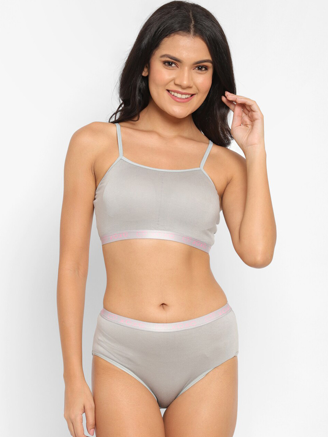 

N-Gal Cotton Lingerie Set KRLS20-Grey