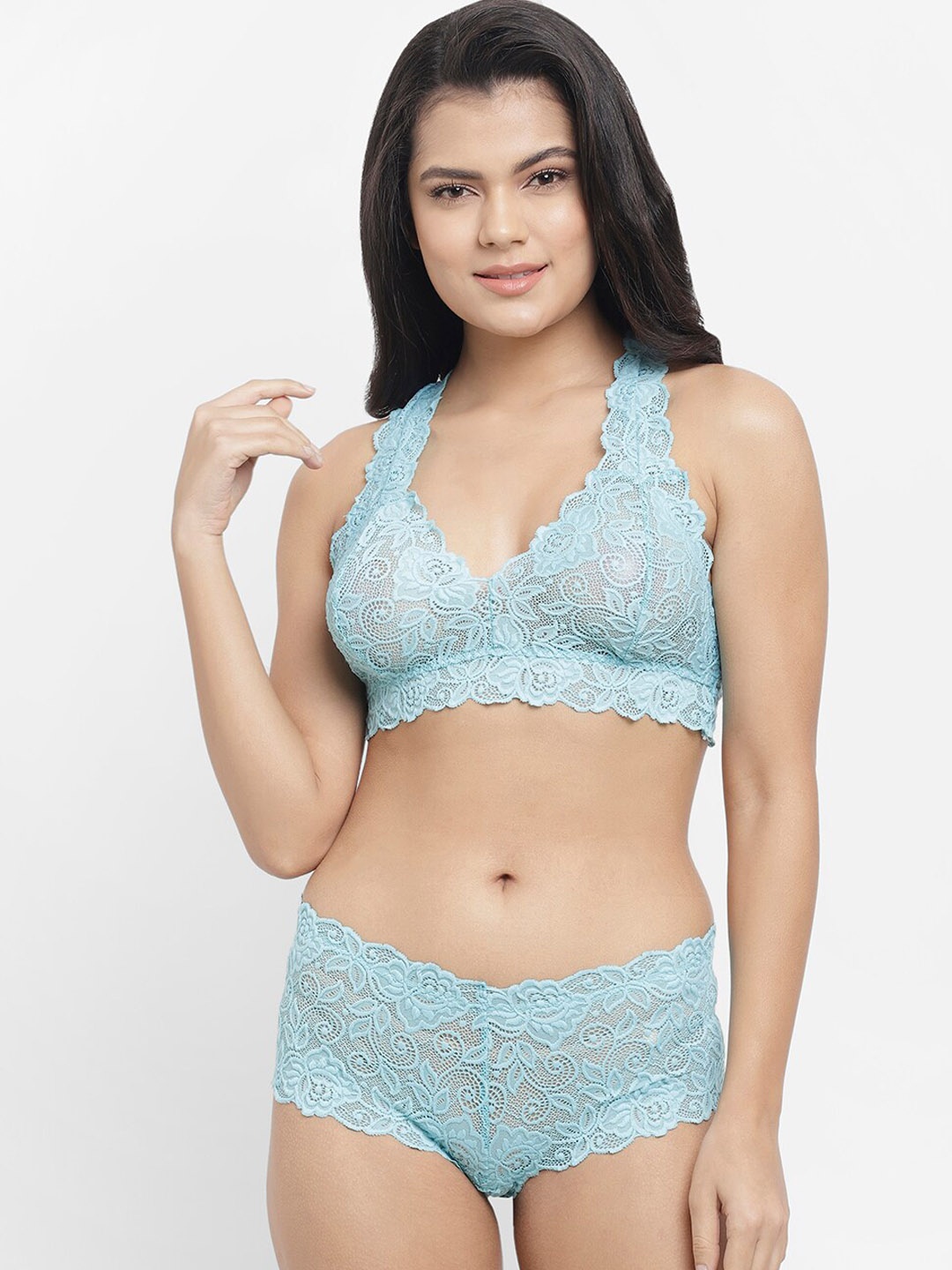 

N-Gal Self-Design Lingerie Set, Blue