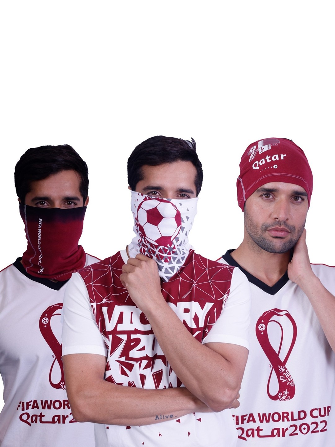

FREECULTR Men Pack Of 3 FIFA World Cup Qatar 2022 Printed Bamboo & Cotton Bandana, White