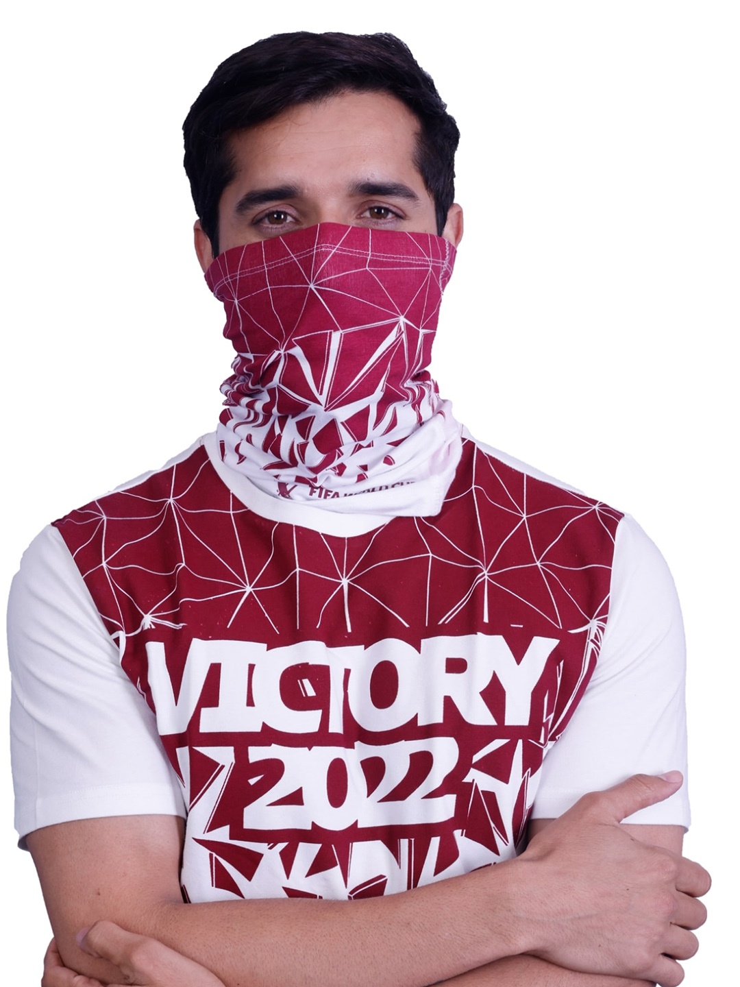 

FREECULTR Men FIFA World Cup Qatar 2022 Printed Bamboo & Cotton Bandana, Maroon