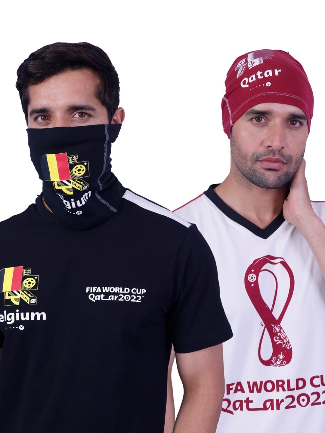 

FREECULTR Men Pack Of 2 FIFA World Cup Qatar 2022 Printed Bamboo & Cotton Bandana, Black