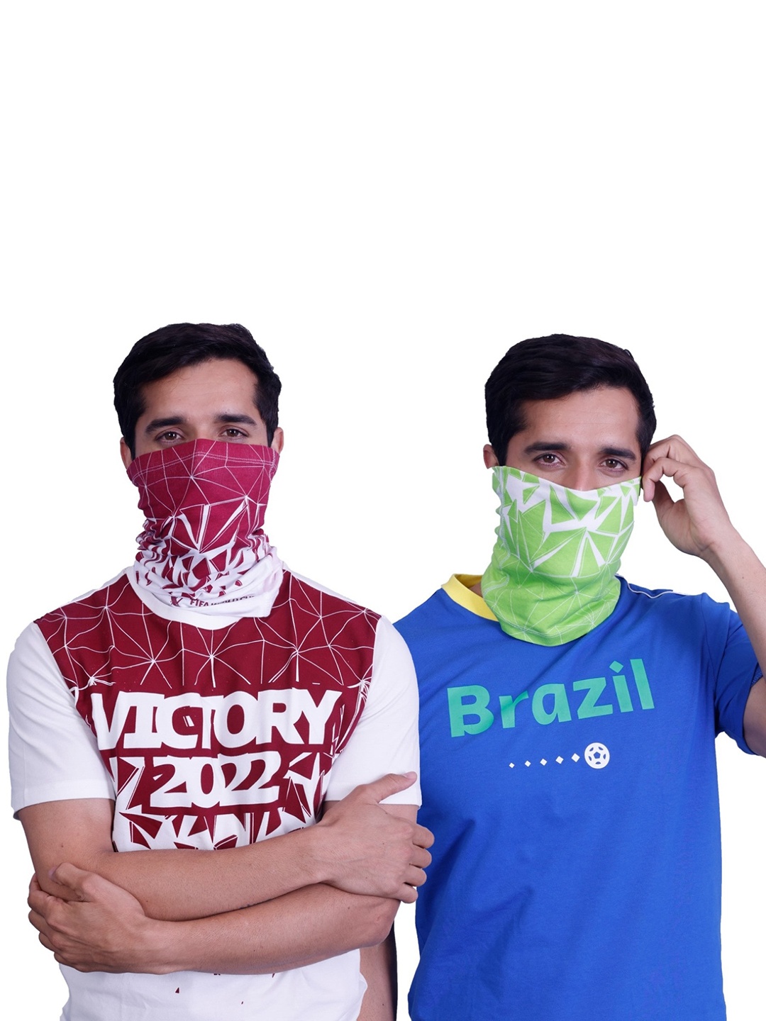 

FREECULTR Pack Of 2 Printed Bamboo & Cotton Bandana, White