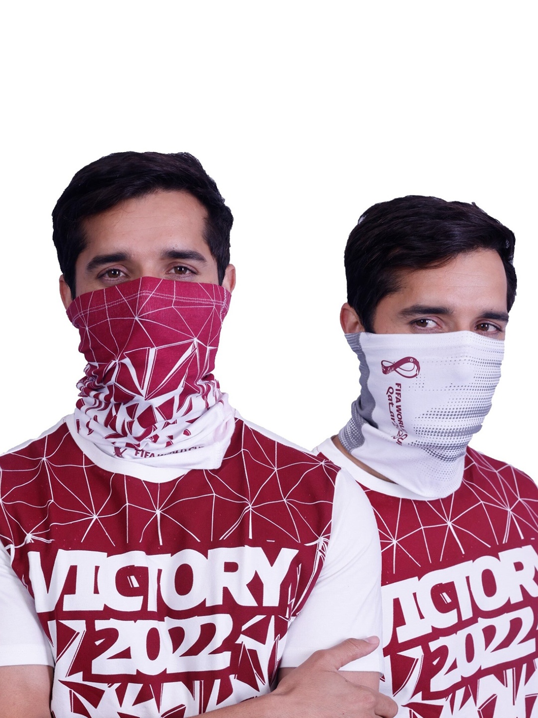 

FREECULTR Men Pack of 2 FIFA World Cup Qatar 2022 Printed Bamboo & Cotton Bandana, White