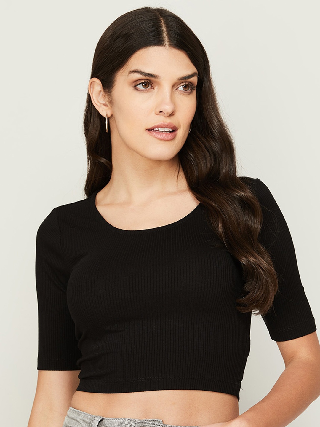 

Ginger by Lifestyle Fitted Crop Top, Black