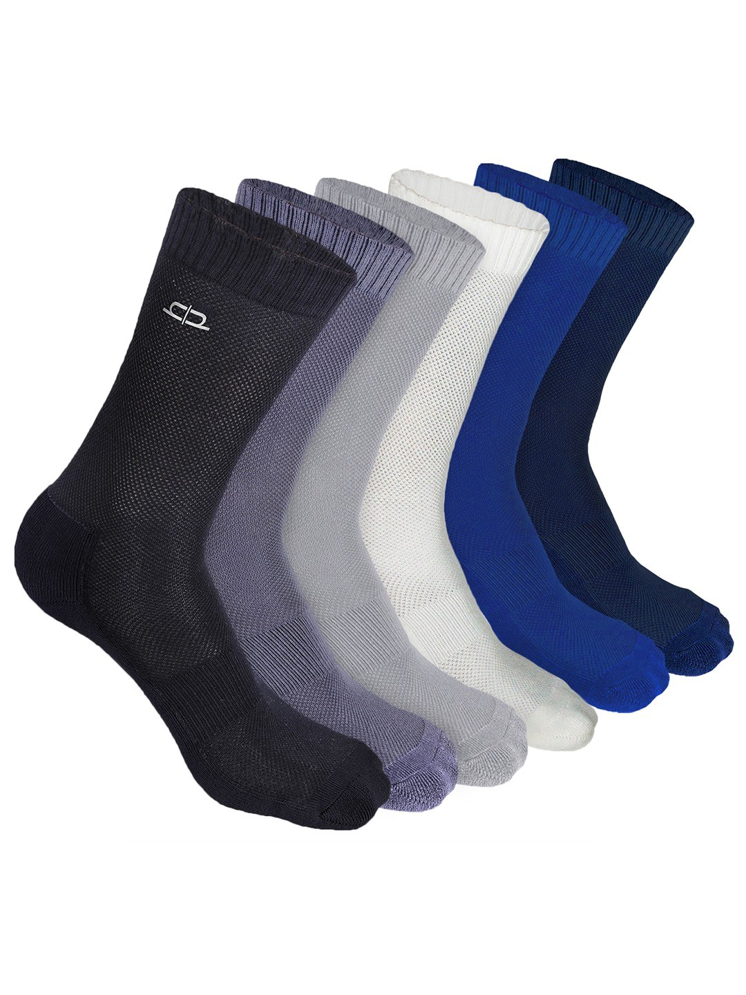 

Heelium Men Pack of 6 Bamboo Super Soft & Odour-Free Breathable Crew-Length Socks, Black