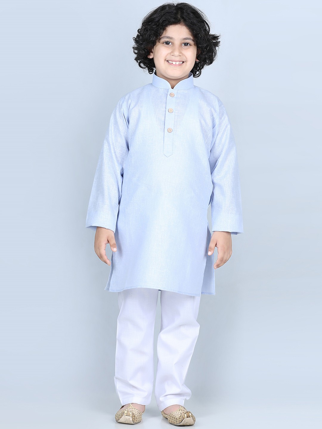 

Aj DEZInES Boys Pure Cotton Kurta with Pyjamas, Blue