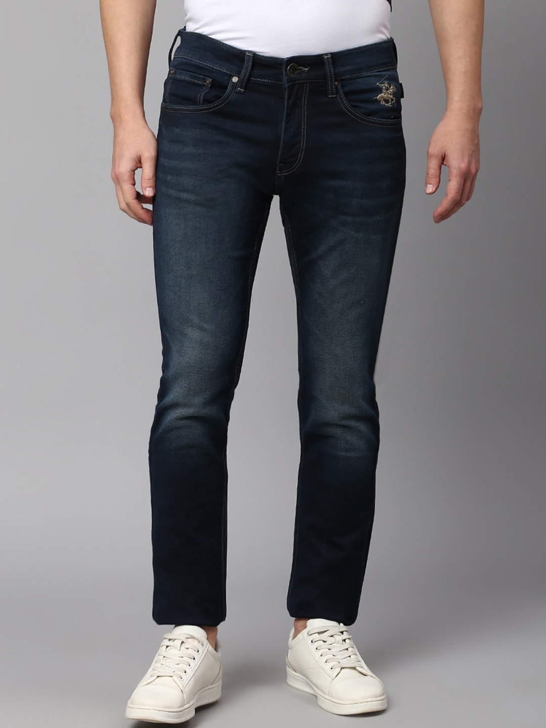 

Beverly Hills Polo Club Men Light Fade Cotton Jeans, Blue