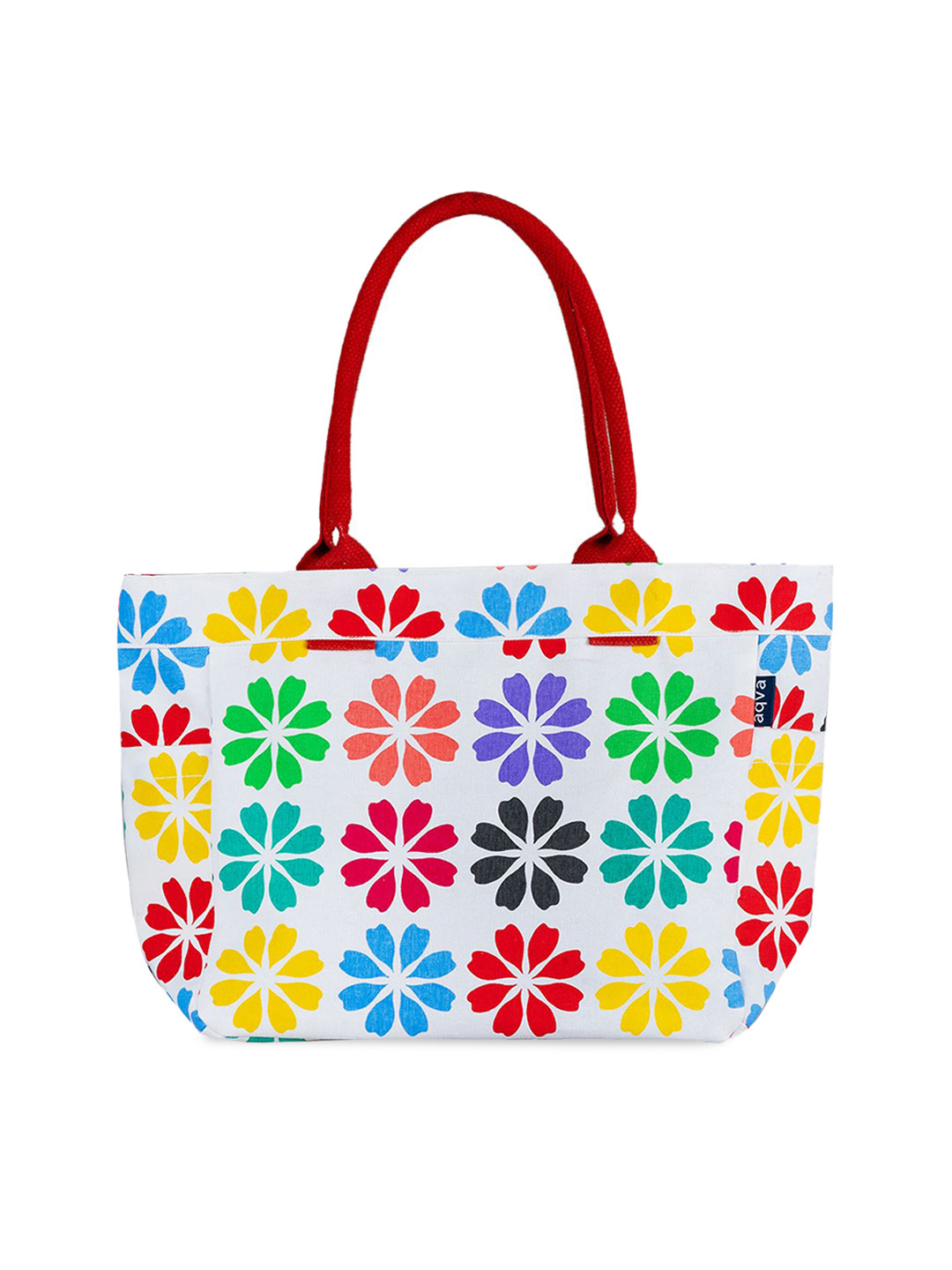 

AQVA Floral Printed Shopper Tote Bag, White