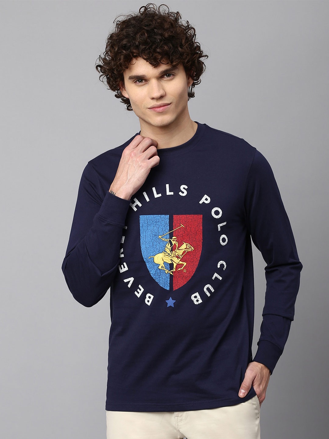 

Beverly Hills Polo Club Men Sports Printed T-shirt, Navy blue