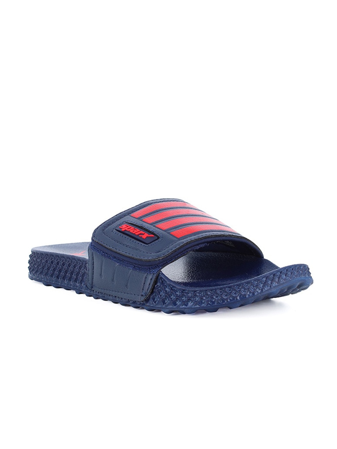 

Sparx Men Striped Sliders, Navy blue