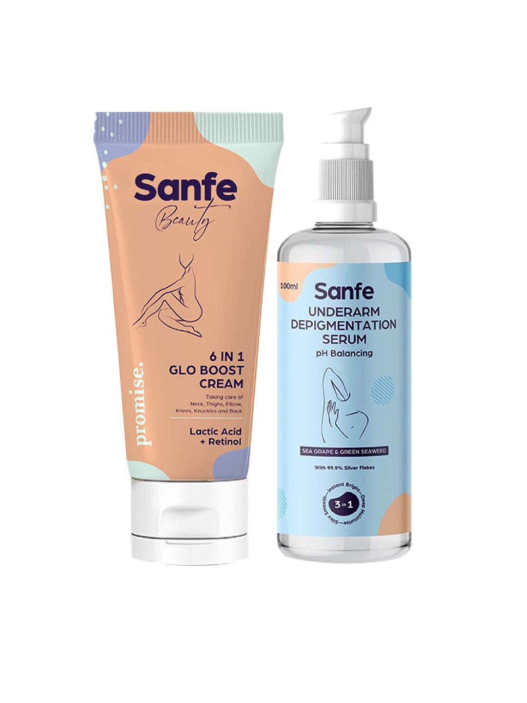 

Sanfe Full Body Lightening Cream & Depigmentation Serum Combo, Pink