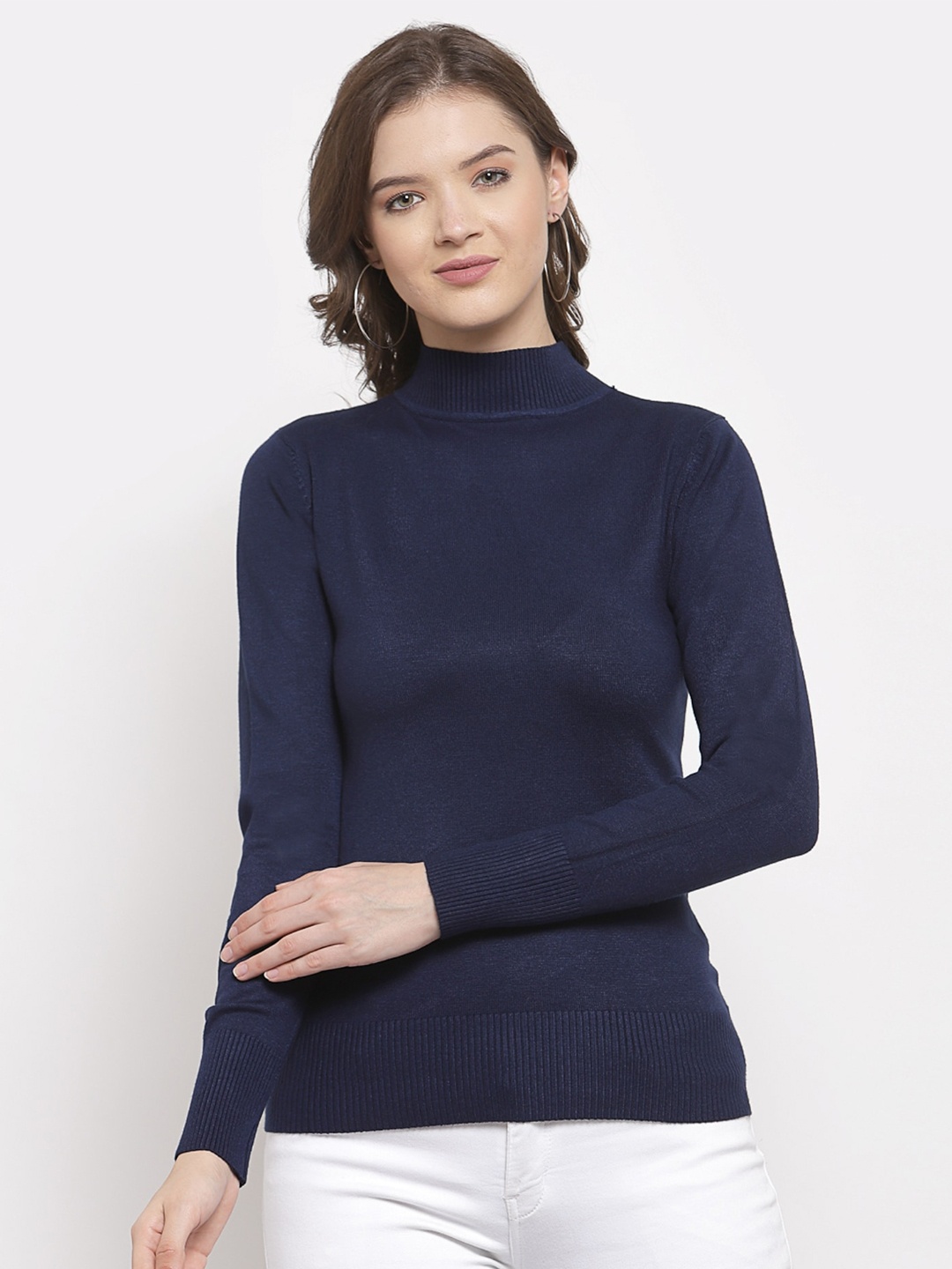 

Mafadeny Women Turtle Neck Pullover Sweater, Blue