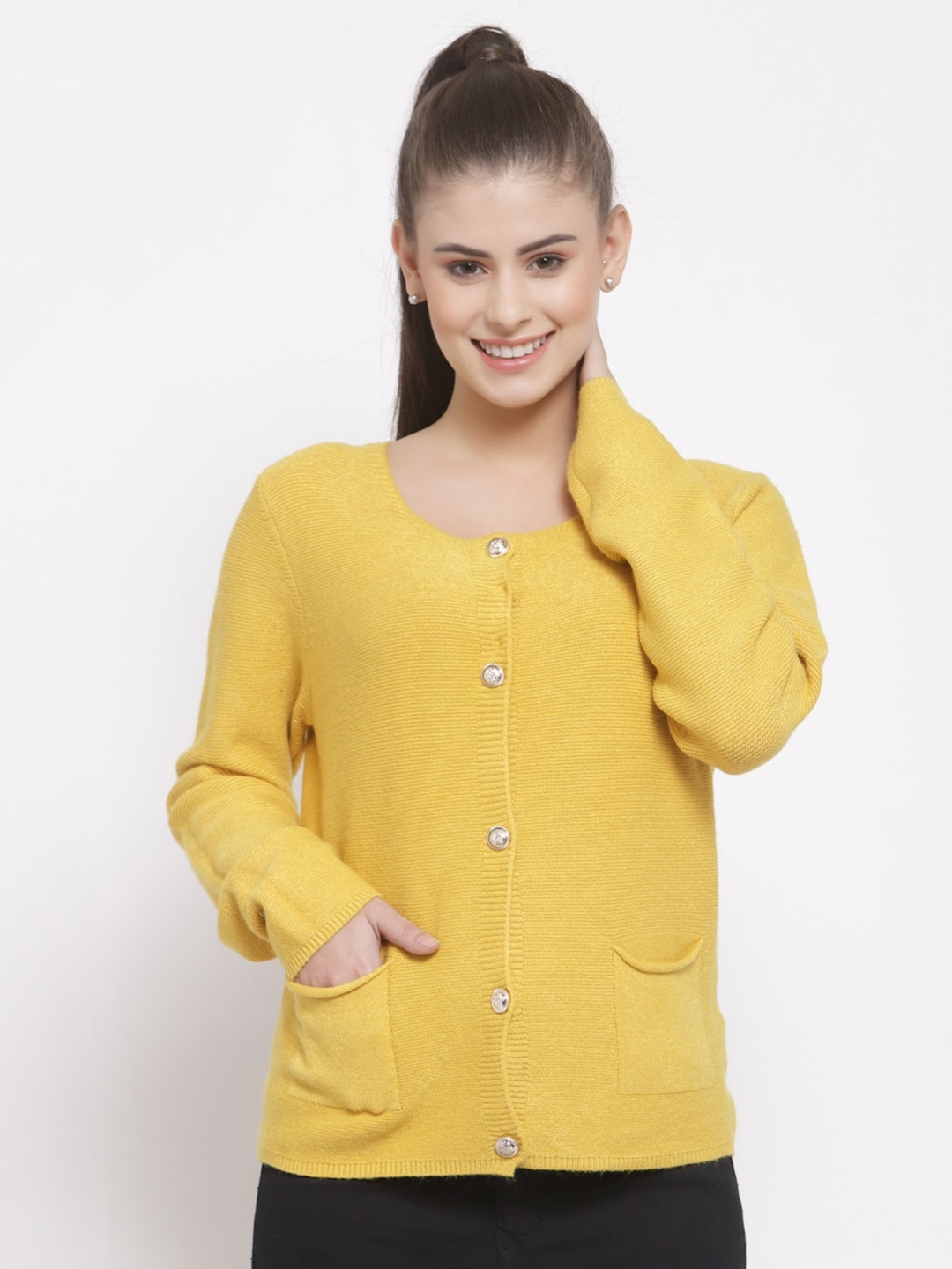 

Mafadeny Women Ribbed Cardigan Sweater, Mustard
