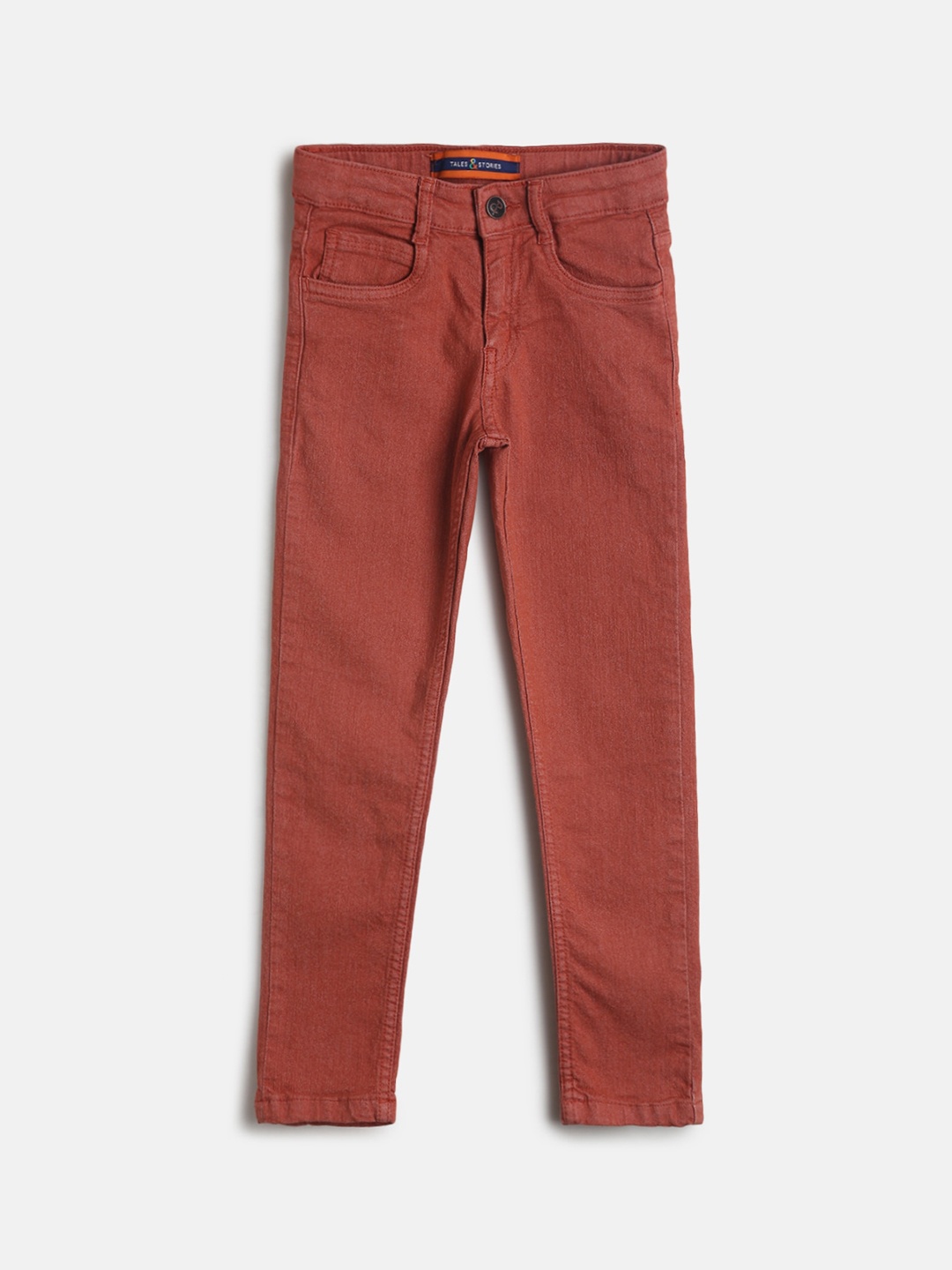 

TALES & STORIES Boys Slim Fit Stretchable Jeans, Rust