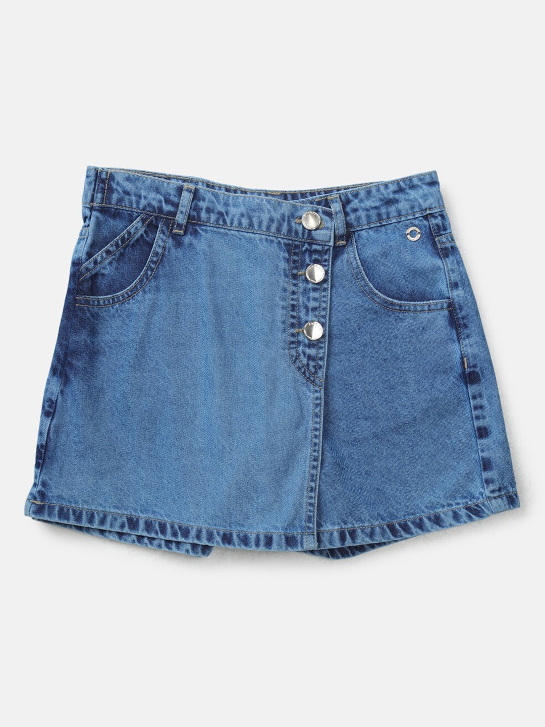 

Gini and Jony Girls Knee Length Denim Skirts, Blue