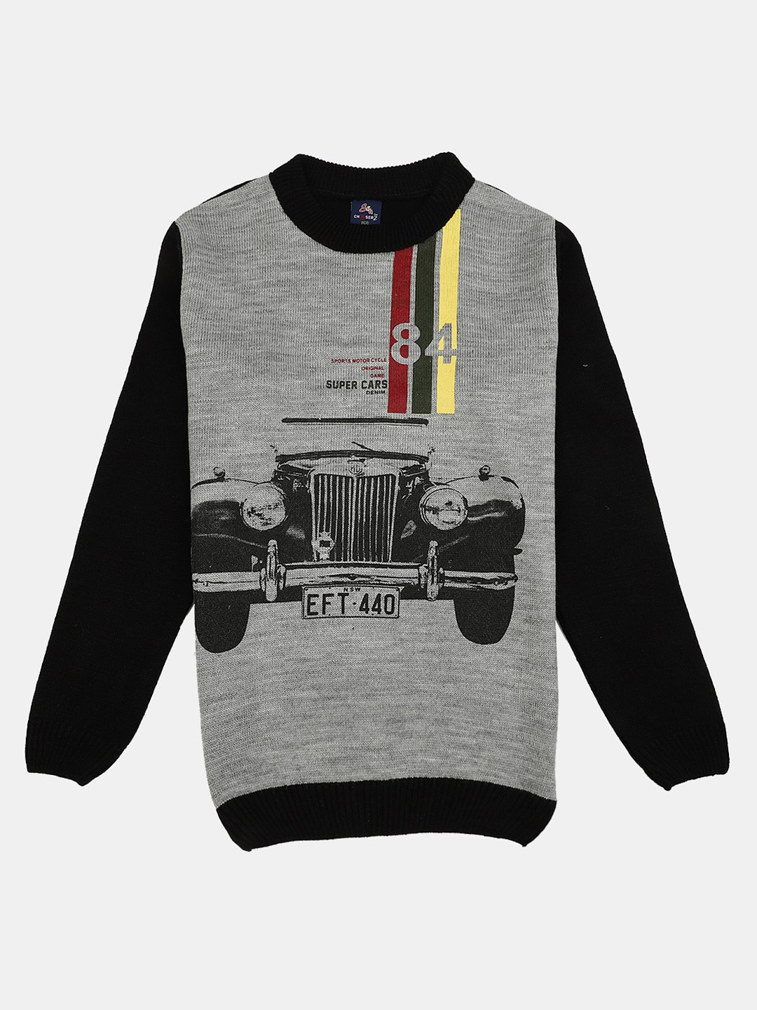 

V-Mart Boys Printed Wool Pullover Sweatshirt, Grey