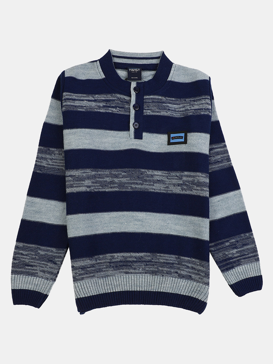 

V-Mart Boys Striped Wool Pullover Sweatshirt, Blue