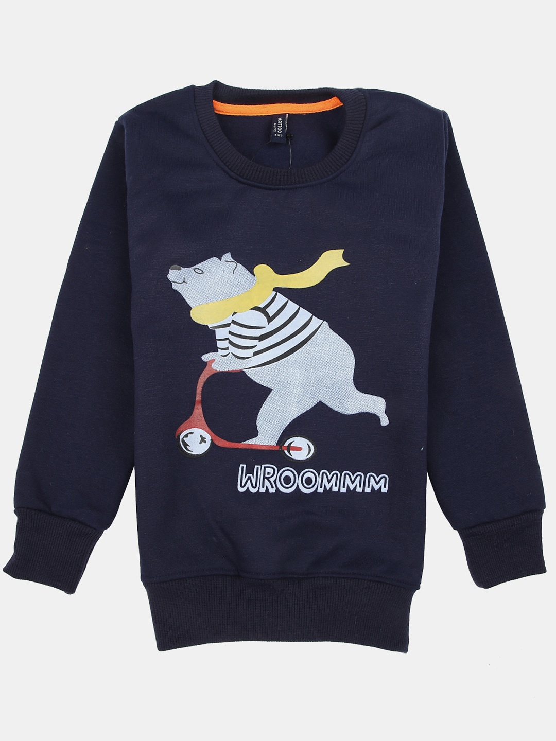 

V-Mart Boys Wool Printed Hooded Sweatshirt, Navy blue