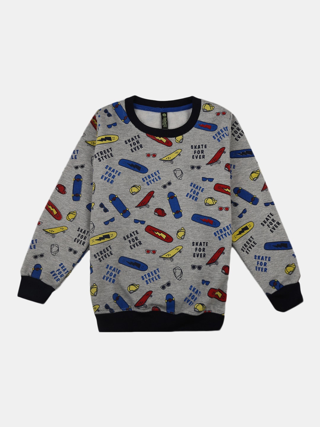 

V-Mart Boys Printed Wool Sweatshirt, Grey