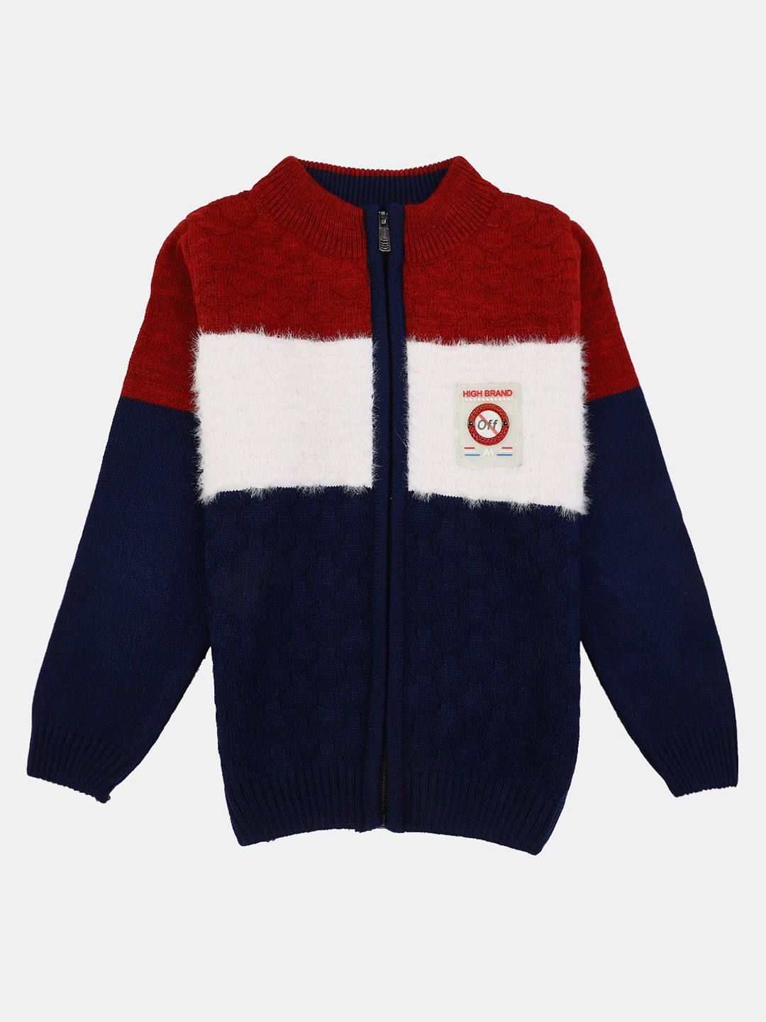 

V-Mart Boys Colourblocked Wool Pullover Sweatshirt, Navy blue