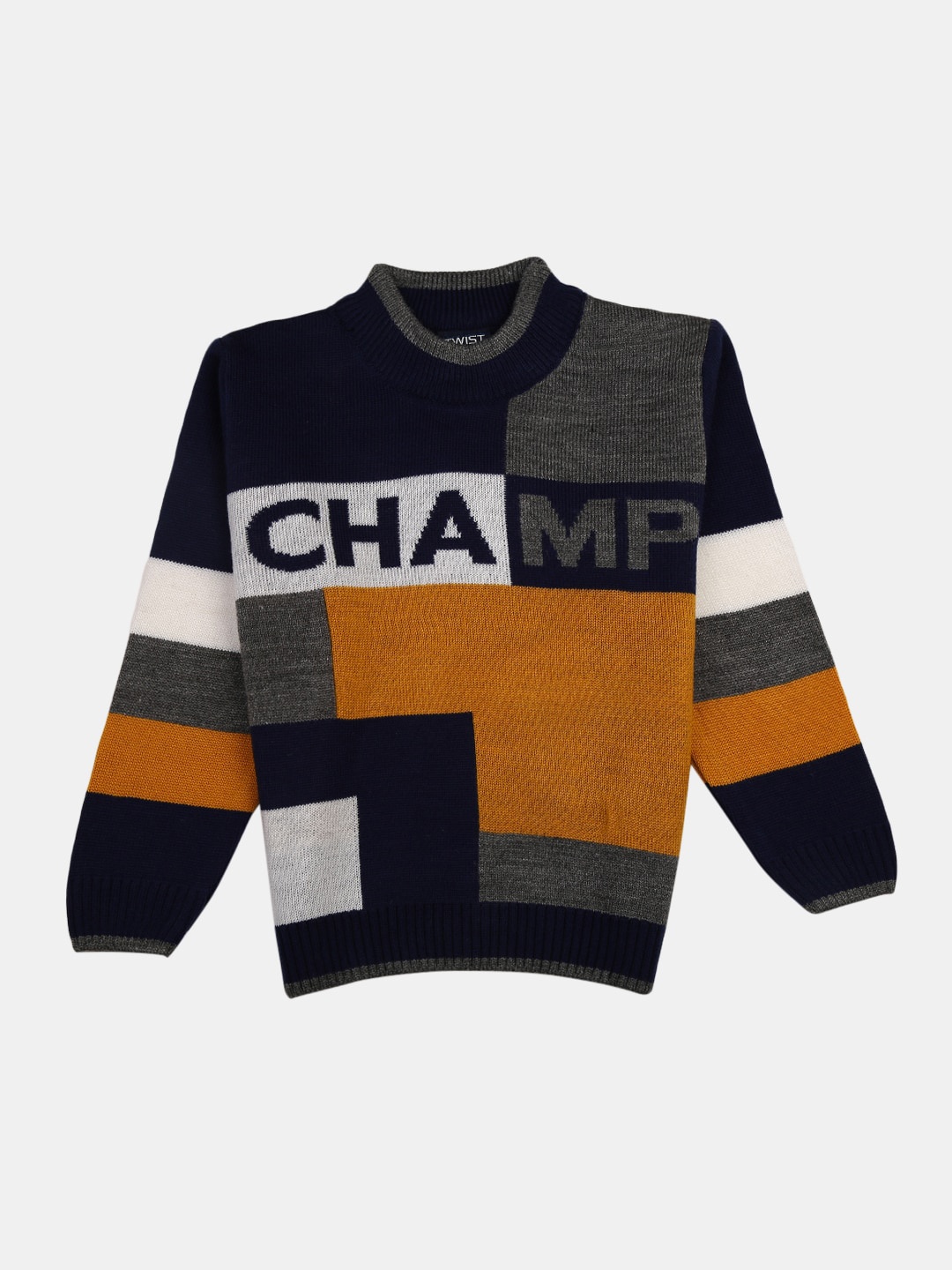 

V-Mart Boys Wool Colourblocked Sweatshirt, Brown