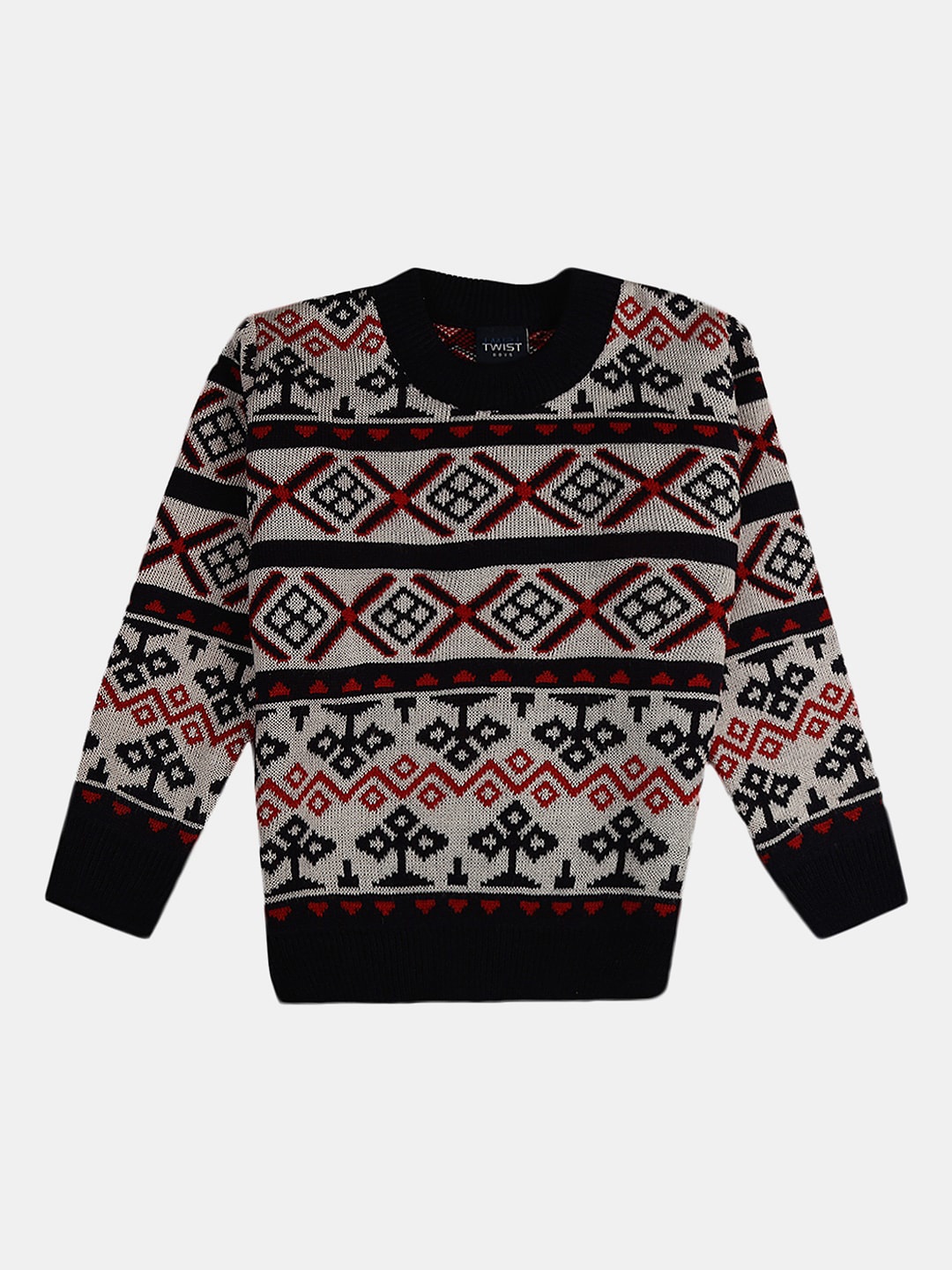

V-Mart Boys Wool Printed Sweatshirt, Grey