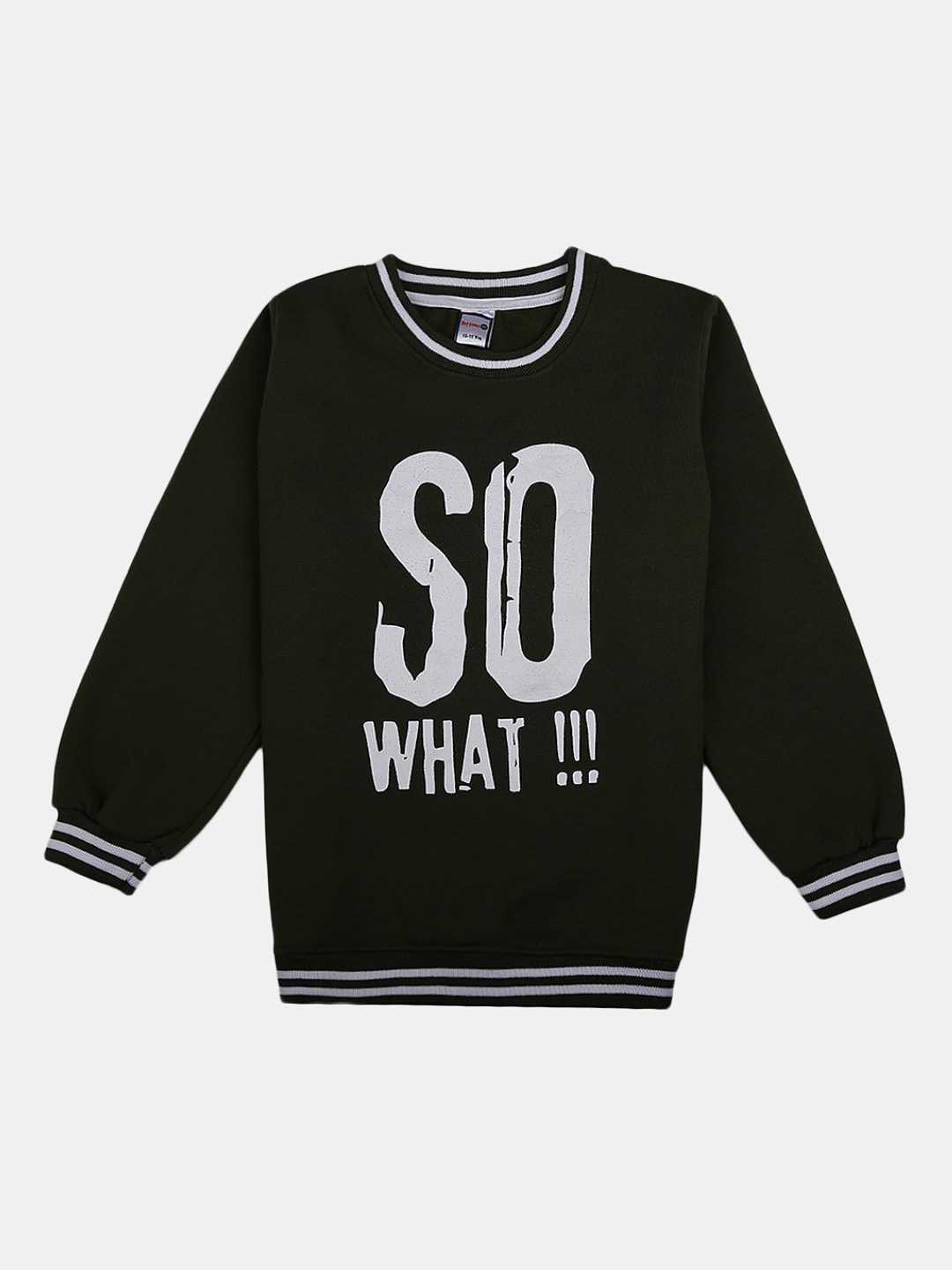 

V-Mart Boys Printed Wool Sweatshirt, Olive