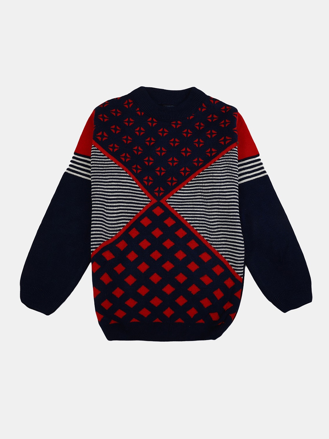 

V-Mart Boys Geometric Printed Sweatshirt, Navy blue