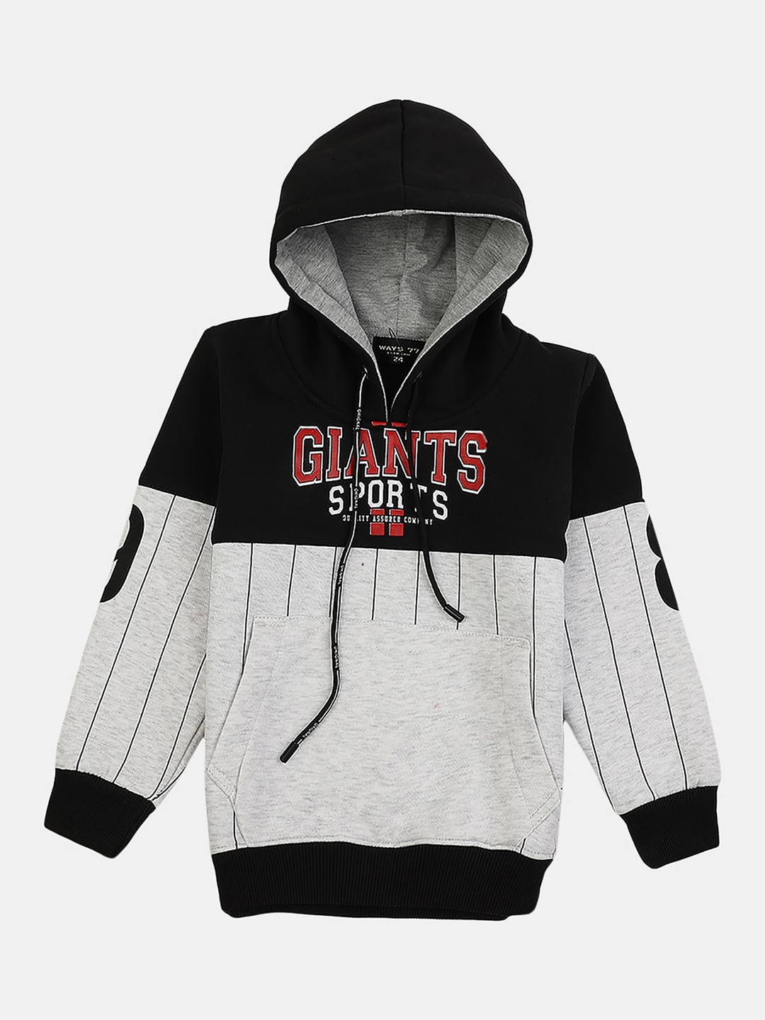 

V-Mart Boys Printed Hooded Sweatshirt, Black