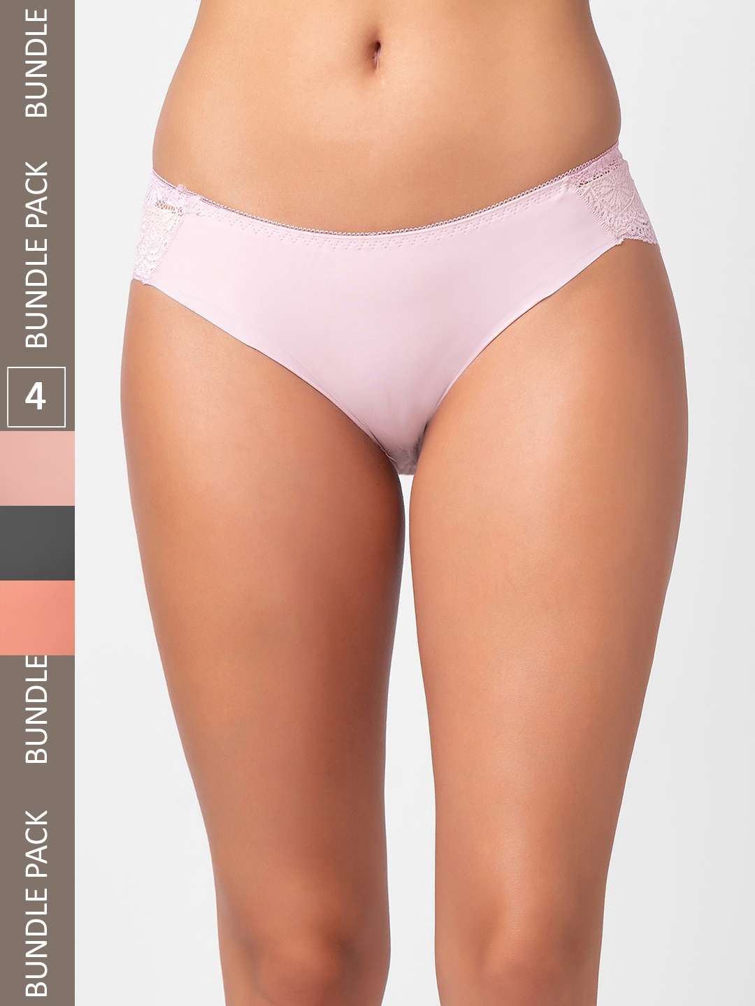 

FashionRack Women Pack Of 4 Assorted Hipster Briefs