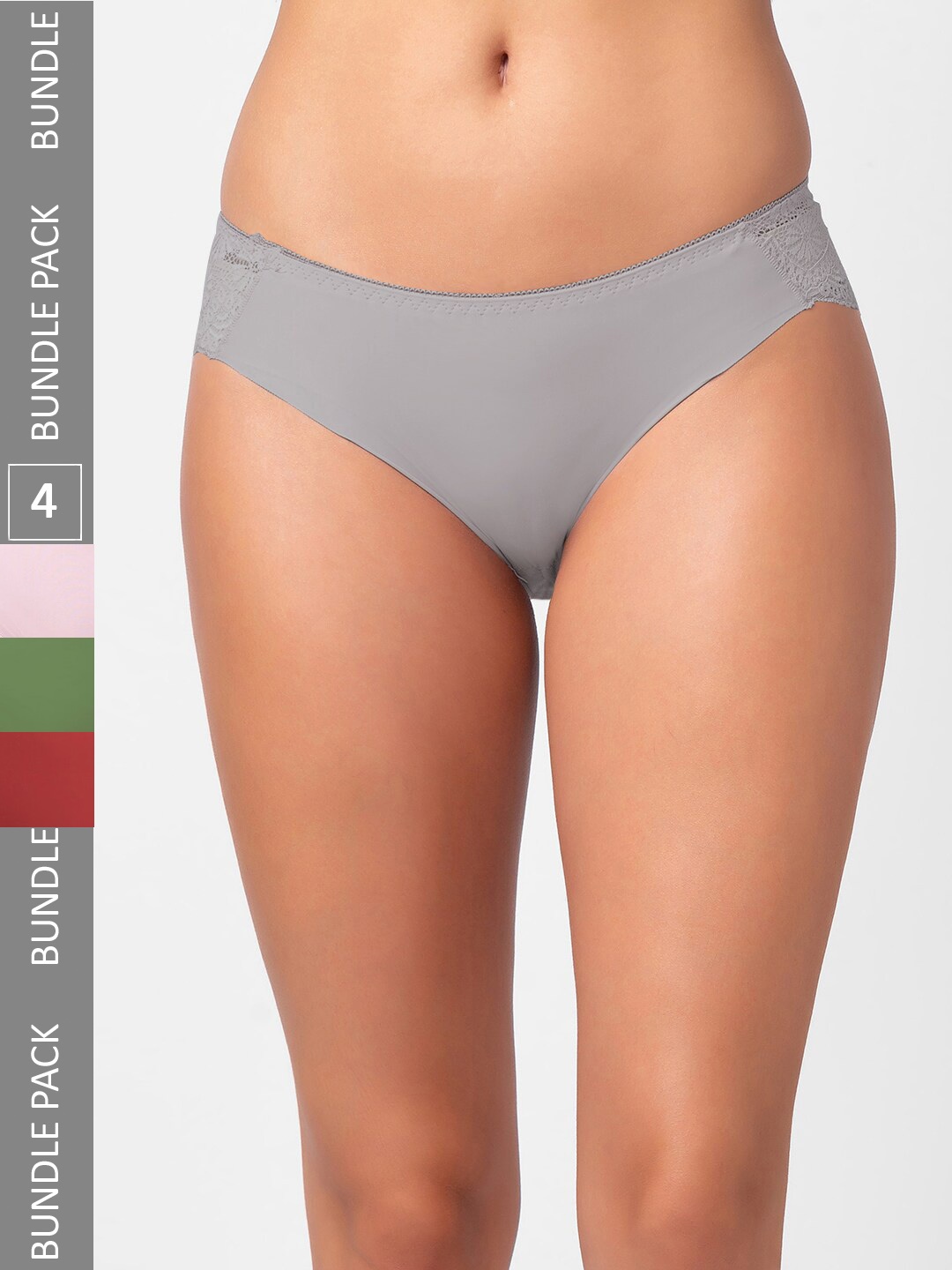 

FashionRack Women Pack Of 4 Assorted Hipster Briefs