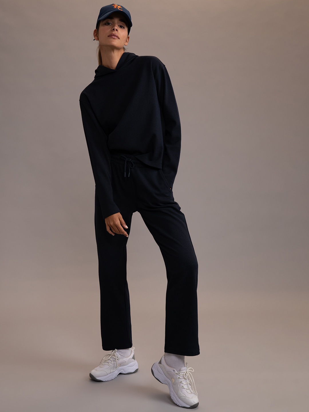 

DeFacto Women Regular Fit Track Pants, Navy blue