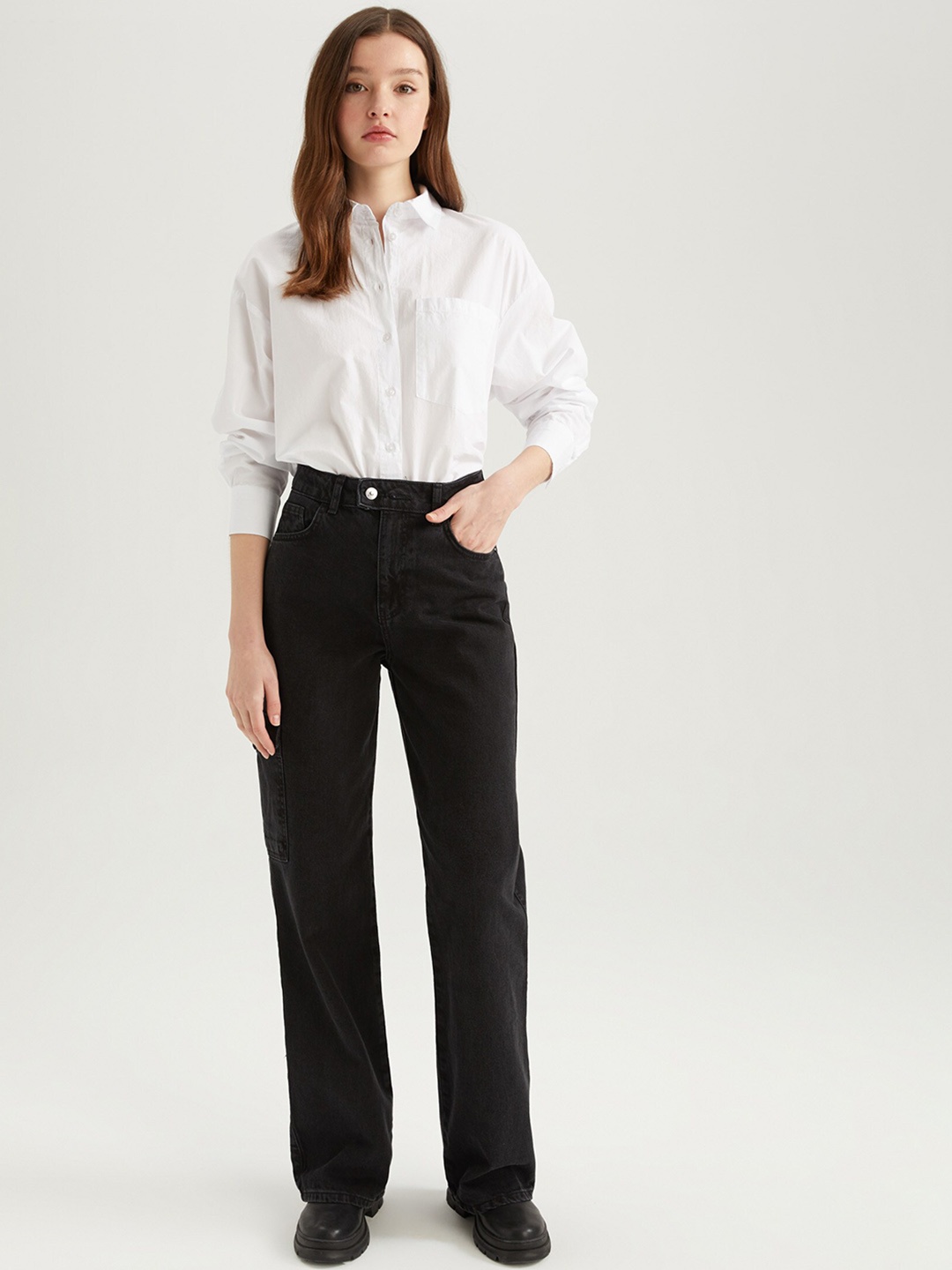 

DeFacto Women Cotton Trousers, Black